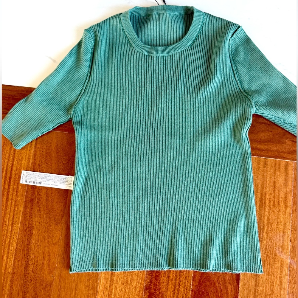 ZARA Women Ribbed Top Blouse Shirts ๐ pistachio green color Size S layer top - Picture 12 of 14